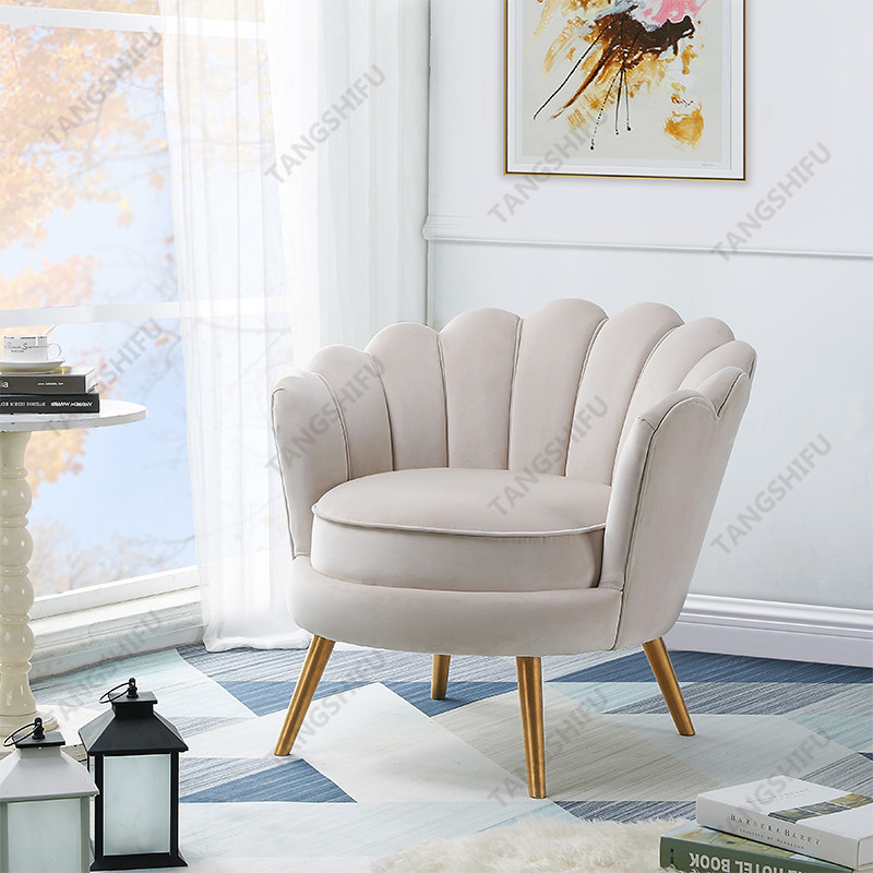 TSF-5511-Light Beige Velvet Accent chairs