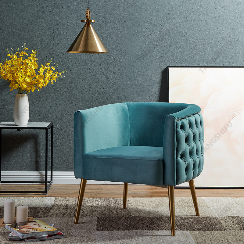 TSF-6622-Ligh Blue Gold-CC Accent chairs