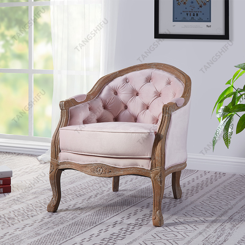 TSF-7766-Pink Velvet Accent chairs