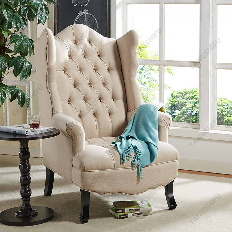 TSF-8145-Beige Wingback Accent chair Accent chairs