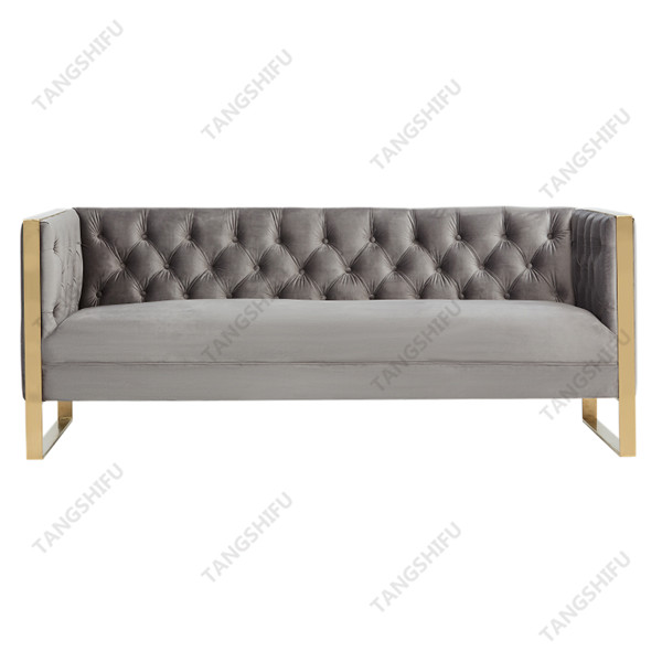 TSF-6614-Grey Velvet Sofa New Arrivals