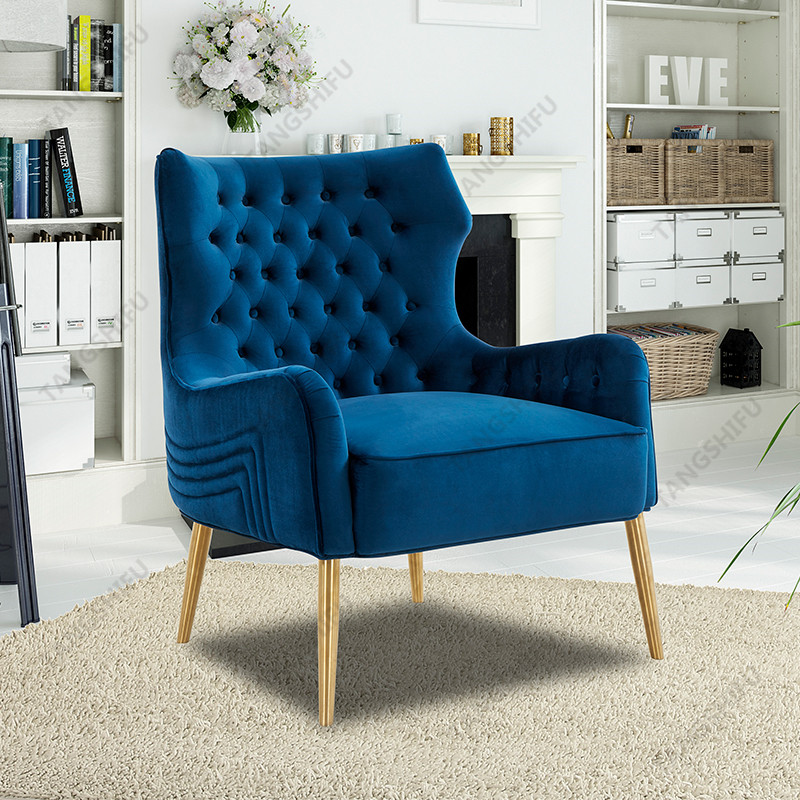 TSF-6741-Navy-Blue-Velvet Accent chairs