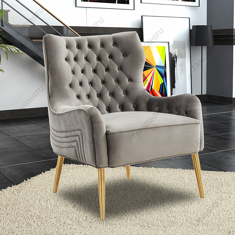 TSF-6741-Slate-Grey-Velvet Accent chairs